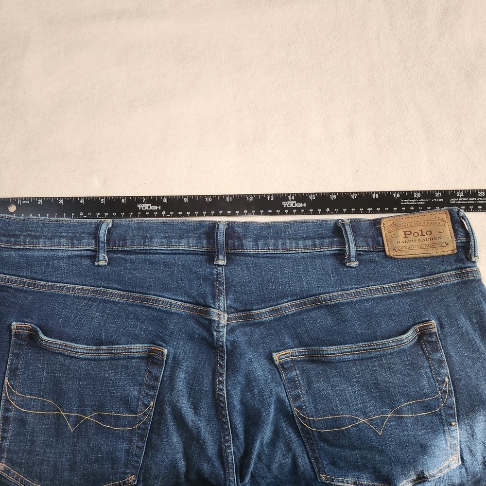 POLO RALPH LAUREN Hampton Relaxed Straight Jeans Mens 44Bx34 Blue Stretch Denim - Picture 4 of 12